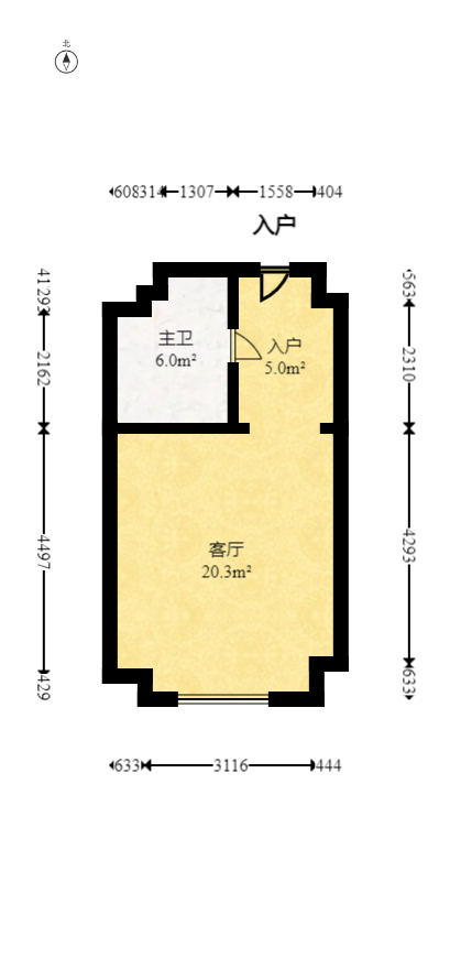 中建悦和城  1室1厅1卫    39.0万 中建悦和城  1室1厅1卫    39.0万户型图