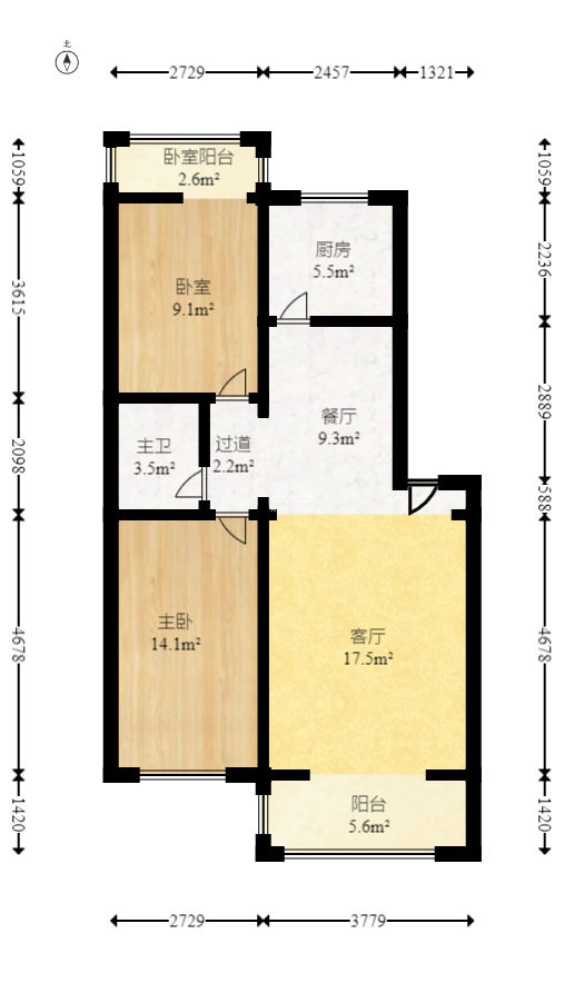 湘瑞家园  2室2厅1卫    46.0万