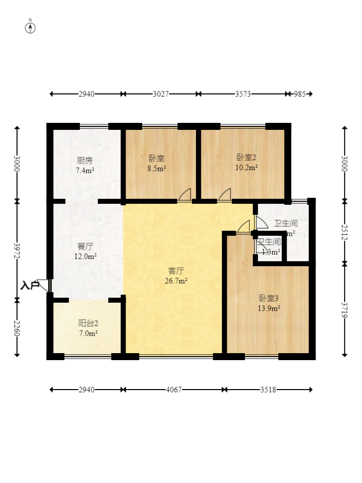 辉宏橄榄城  4室2厅1卫    89.8万 辉宏橄榄城  4室2厅1卫    89.8万户型图