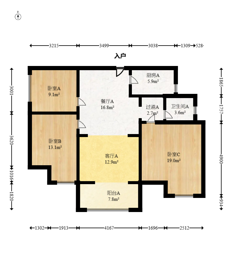 湘府十城(汇财御景湾新寓,汇财国际)  3室1厅1卫    85.0万 湘府十城(汇财御景湾新寓,汇财国际)  3室1厅1卫    85.0万户型图