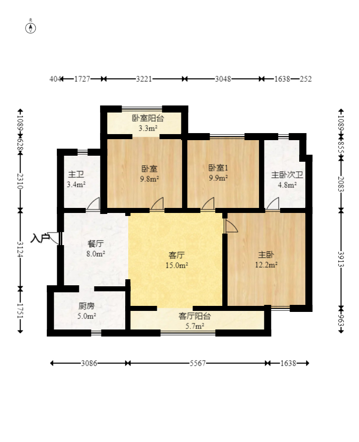 和悦城(蟠龙景苑) 3室2厅2卫 71.75万 和悦城(蟠龙景苑) 3室2厅2卫 71.75万户型图