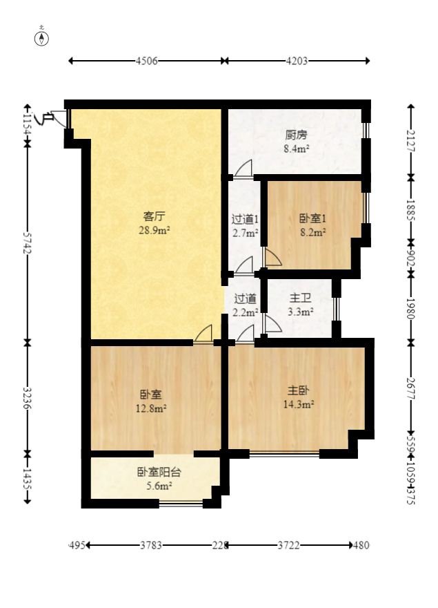 山水湾  3室2厅1卫   70.00万室内图1