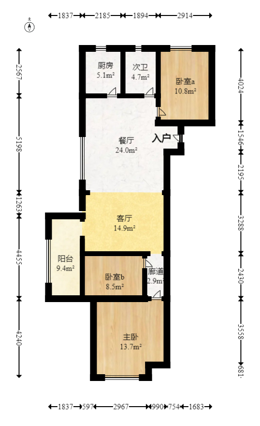 旭辉御府  3室2厅1卫   132.00万室内图1