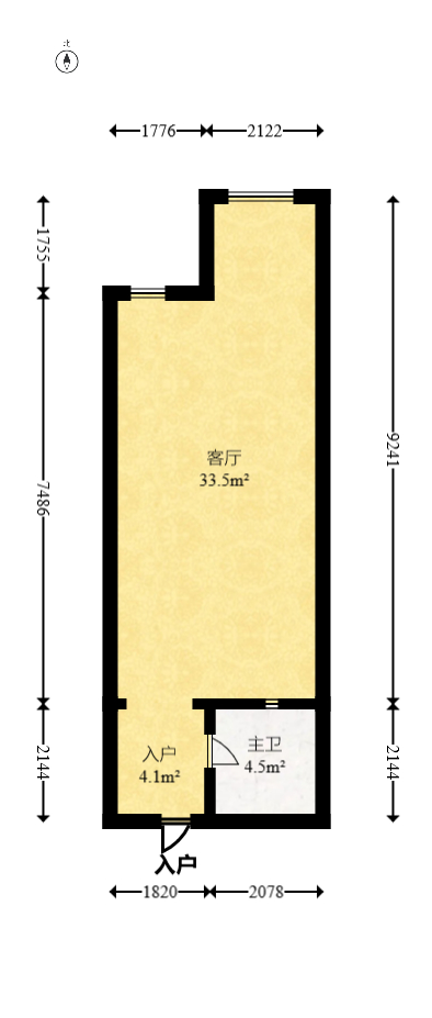 广华国际公馆（广华大厦）  1室1厅1卫    26.78万室内图1