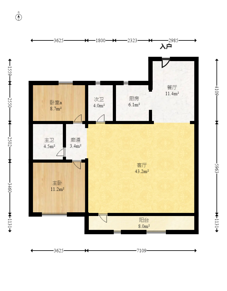 建发央著  3室2厅2卫   175.00万室内图1