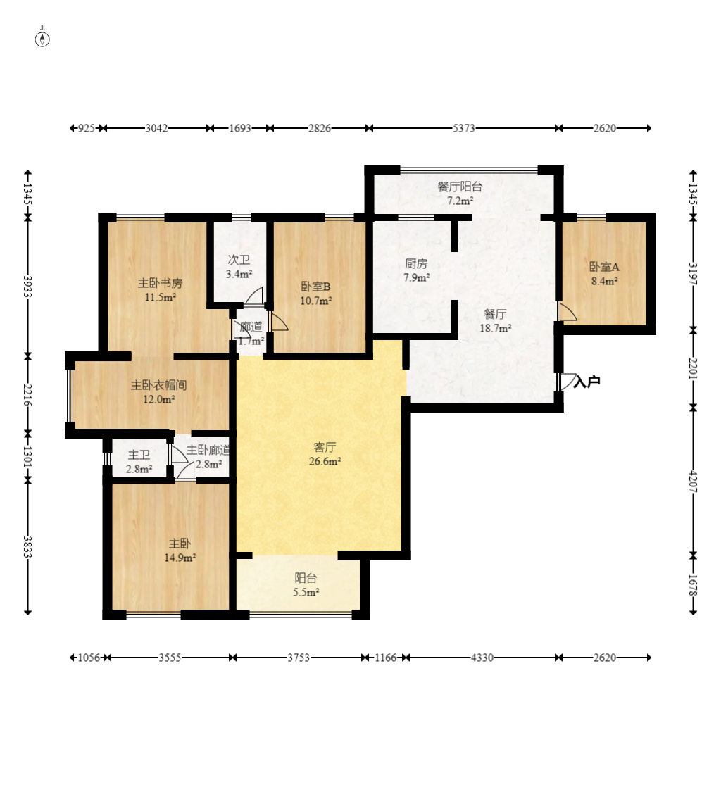 云栖谷  4室2厅2卫   132.00万室内图1