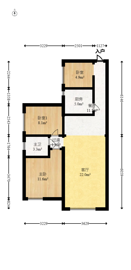 盛地春天里  2室2厅1卫   48.00万室内图1