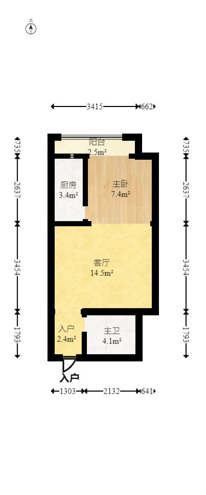 时代星城  1室1厅1卫    16.88万室内图1