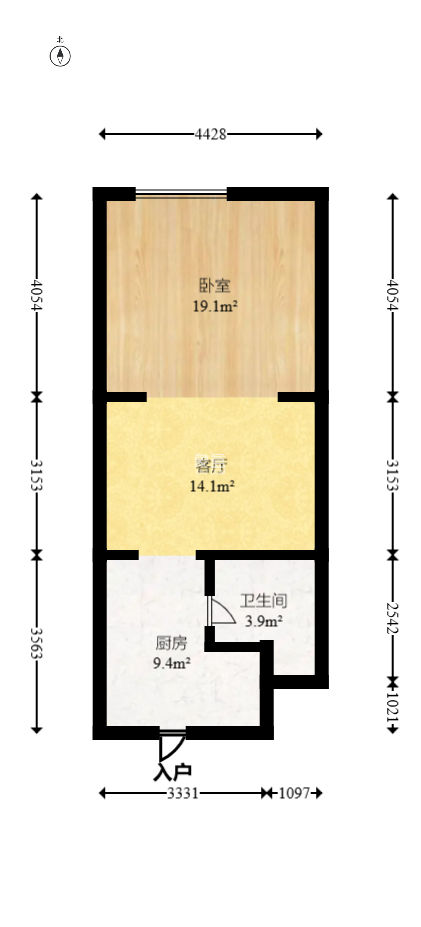 上河国际F座  1室1厅1卫   40.00万