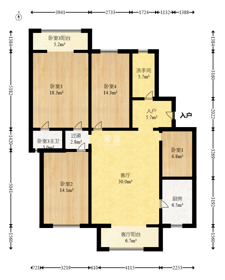 一心花苑  3室1厅1卫    138.0万