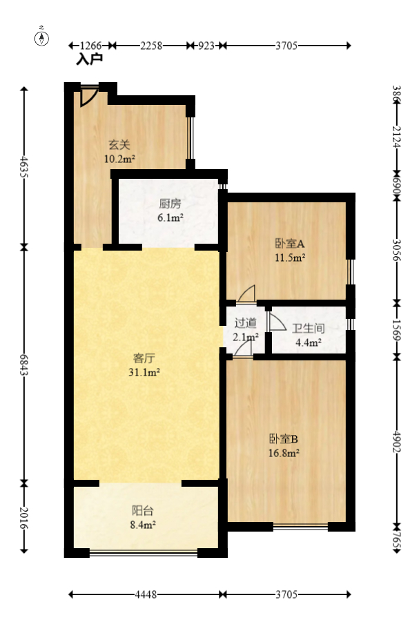 才子佳苑一期/二期  3室2厅1卫   83.00万室内图1