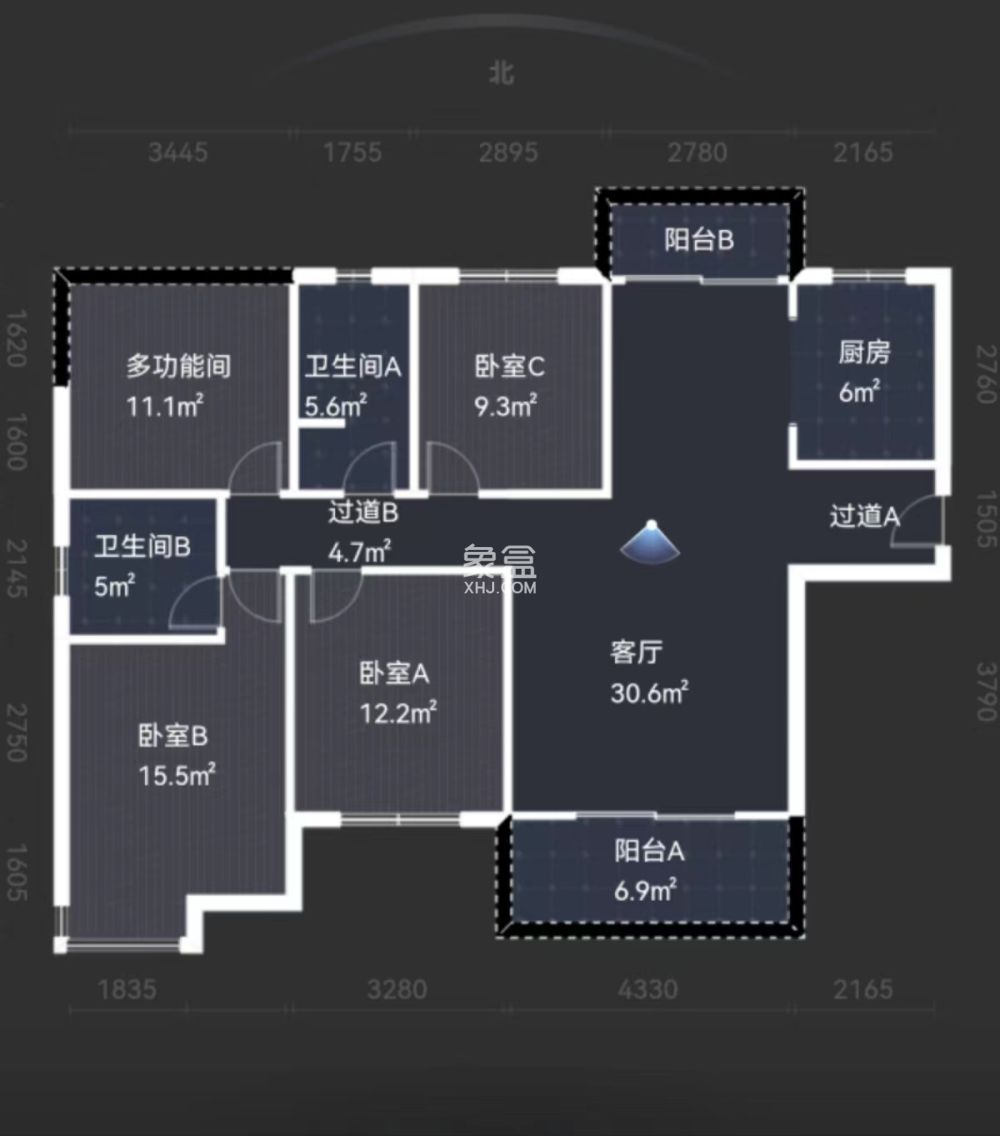 中建江湾壹号  4室2厅2卫   115.00万