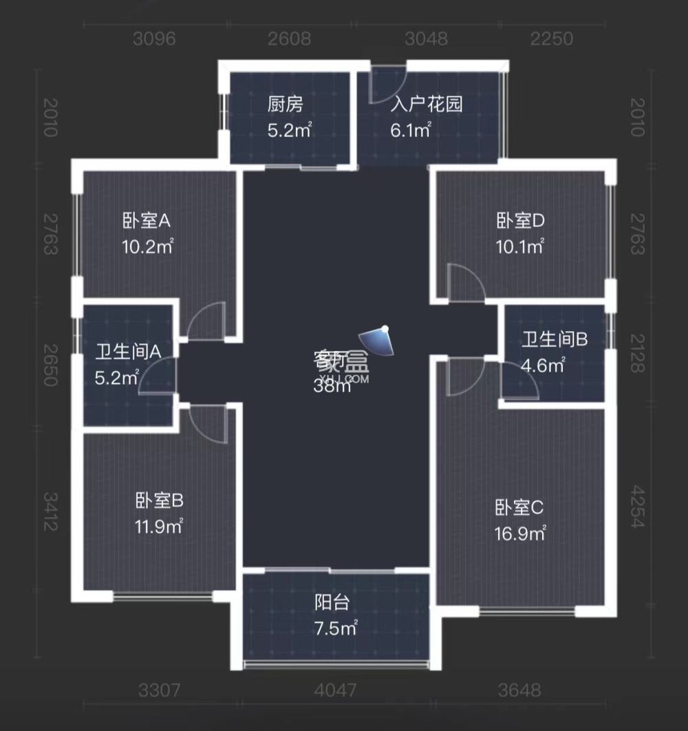 湘银星城  4室2厅2卫   76.50万