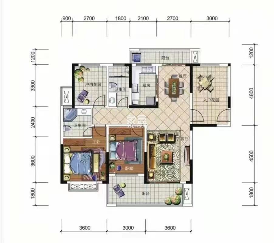 城市公园  4室2厅2卫   48.00万