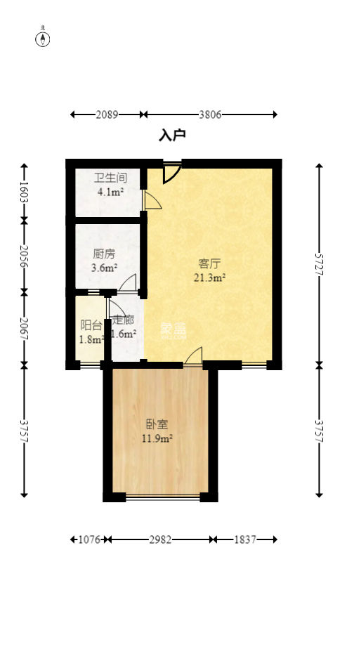 德思勤城市广场（宝格丽公寓）  1室1厅1卫   48.00万