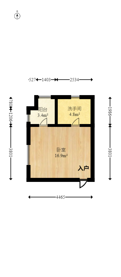 益佳苑  1室1厅1卫   26.80万室内图1