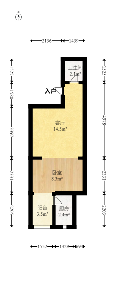 爵士湘  1室1厅1卫   19.80万室内图1