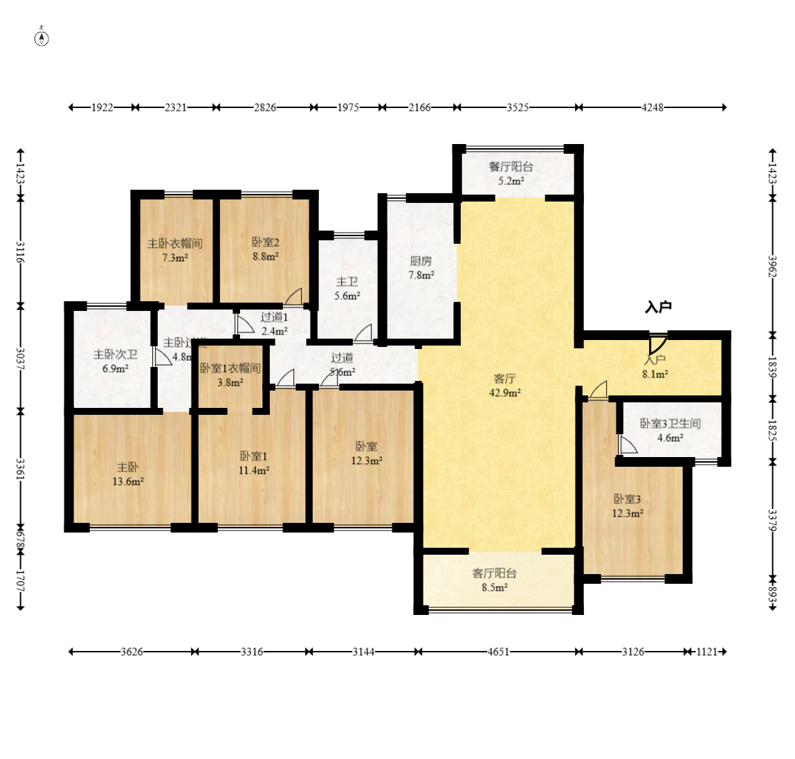 运达锦绣广场  5室2厅3卫    285.0万 运达锦绣广场  5室2厅3卫    285.0万户型图