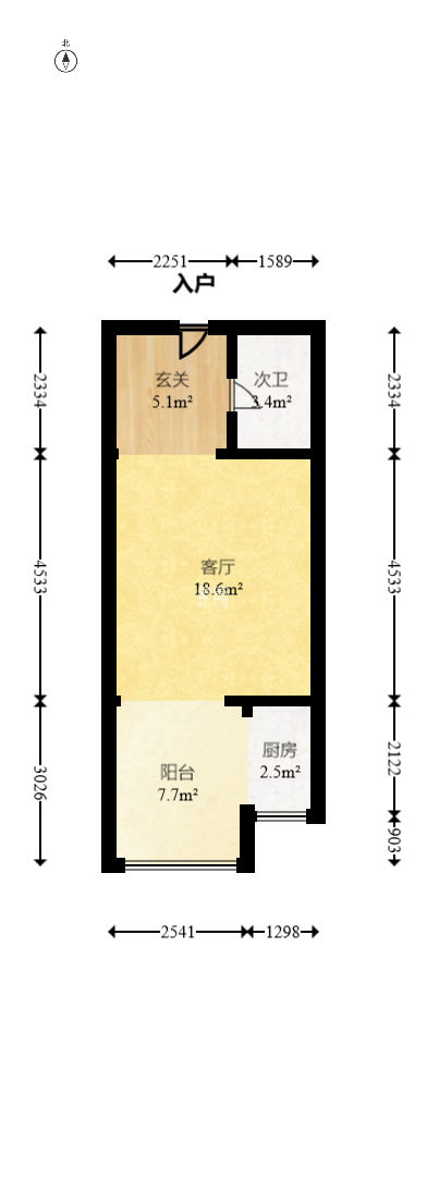 堤亚纳湾（深业沙河城）  1室1厅1卫   30.80万