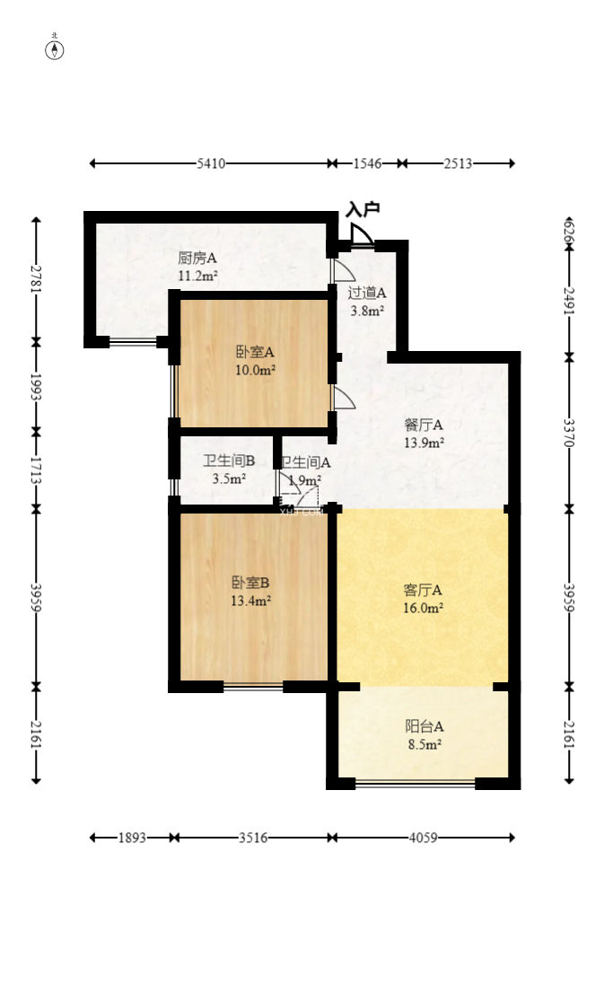 华银天际  2室2厅1卫   72.00万