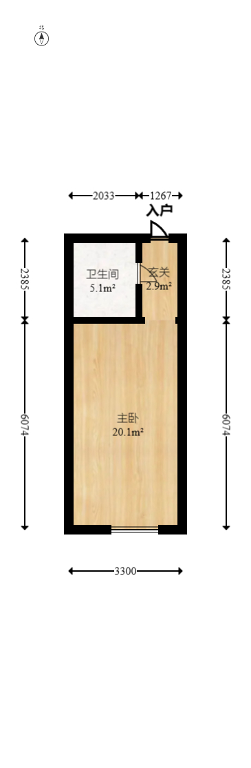 盛大泽西城（盛大.西城天下）  1室1厅1卫    34.99万室内图1