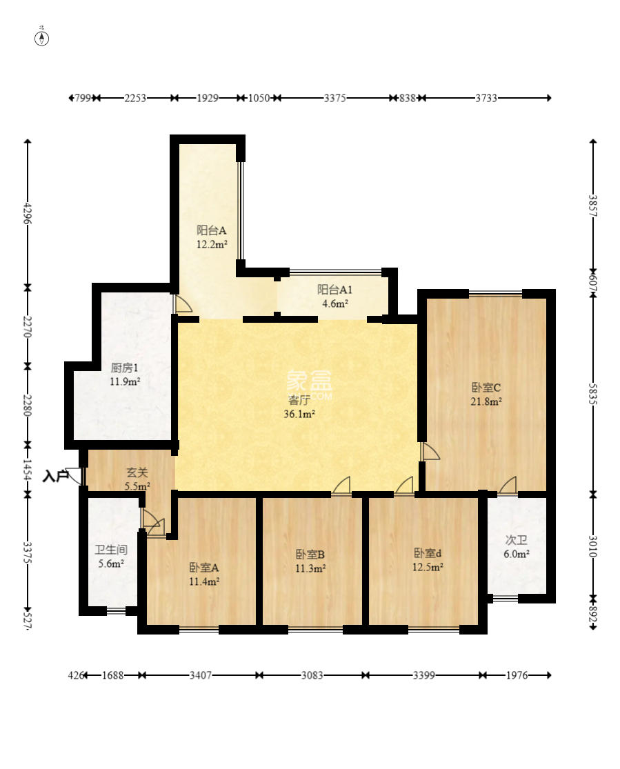 雨花公馆(紫苔名苑)  4室2厅2卫    184.99万室内图1