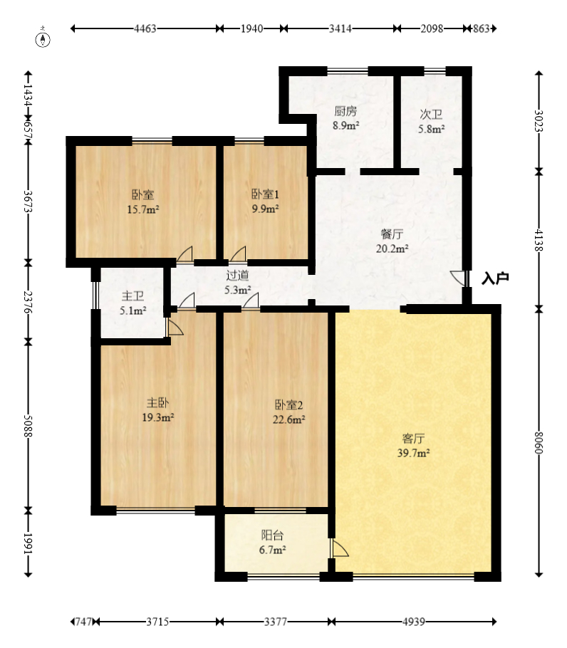 省委统战部宿舍  4室2厅2卫   255.00万室内图1