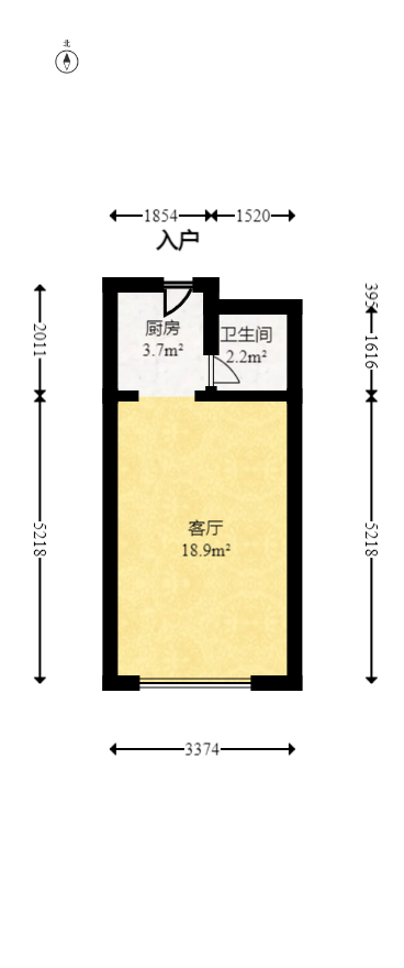 中建芙蓉嘉苑  1室1厅1卫   24.00万室内图1