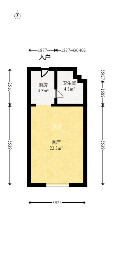 鑫远悦城（鑫远悦时代）  1室1厅1卫   32.00万室内图1
