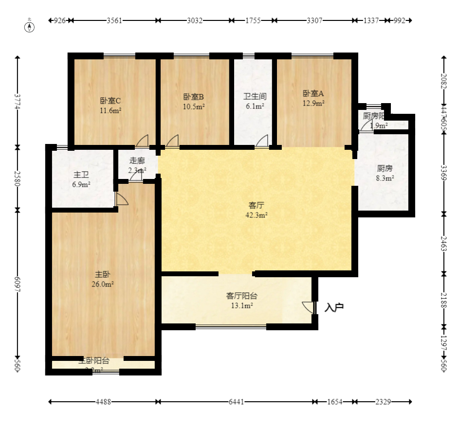 中建芙蓉和苑  4室2厅1卫   240.00万室内图1