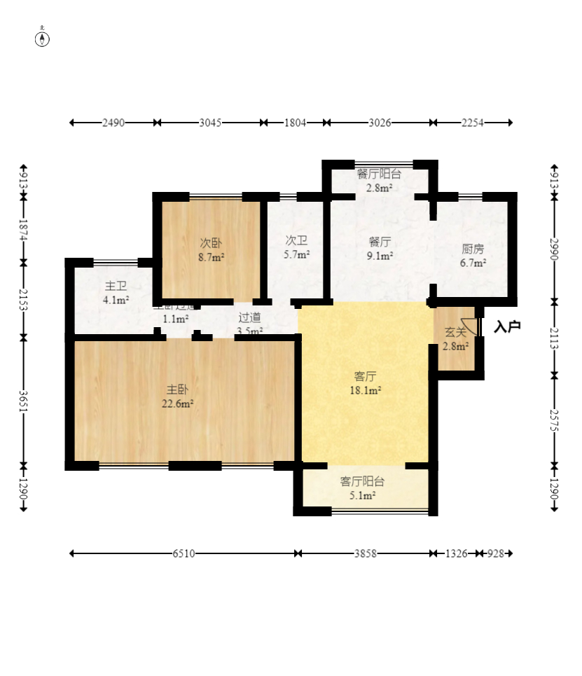 青竹湖曦园  3室2厅2卫    69.8万 青竹湖曦园  3室2厅2卫    69.8万户型图