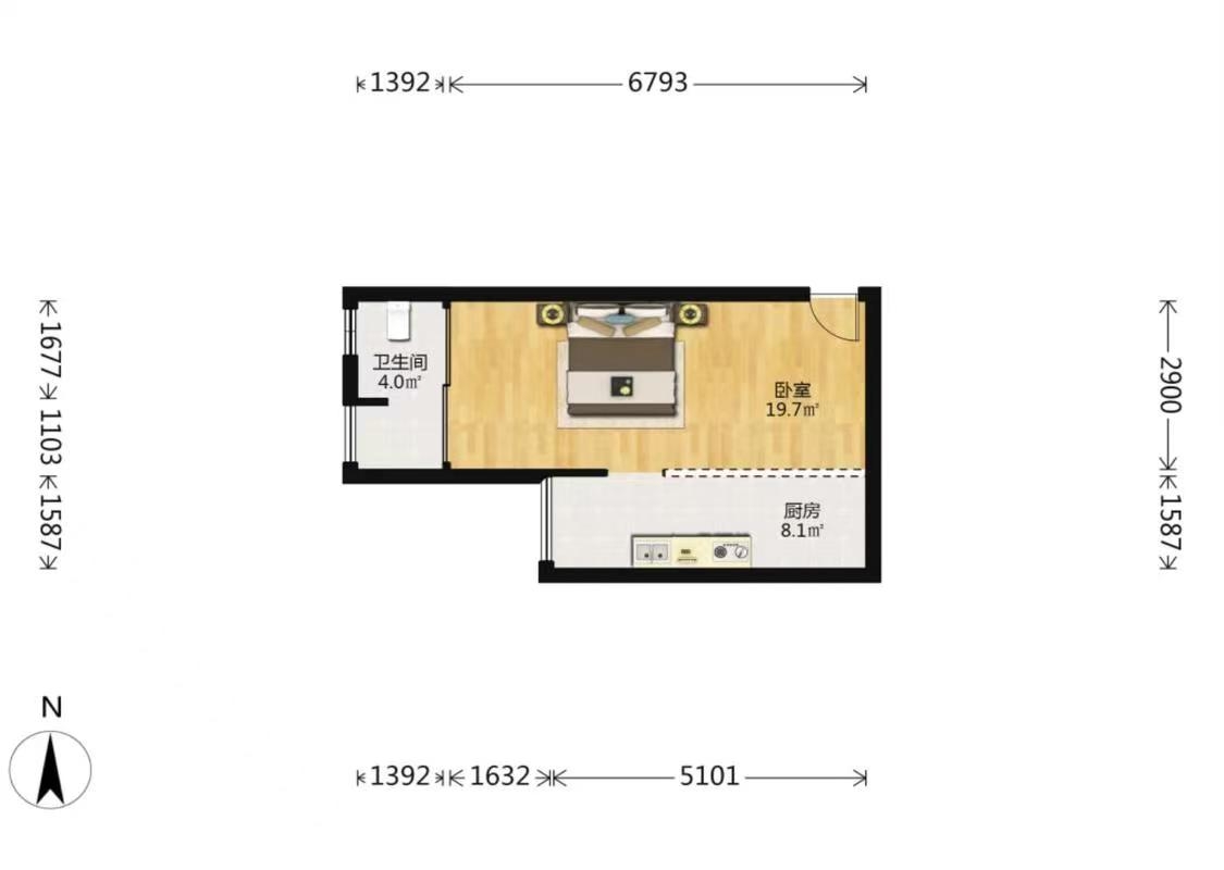 中建御山和苑  1室1厅1卫   24.00万