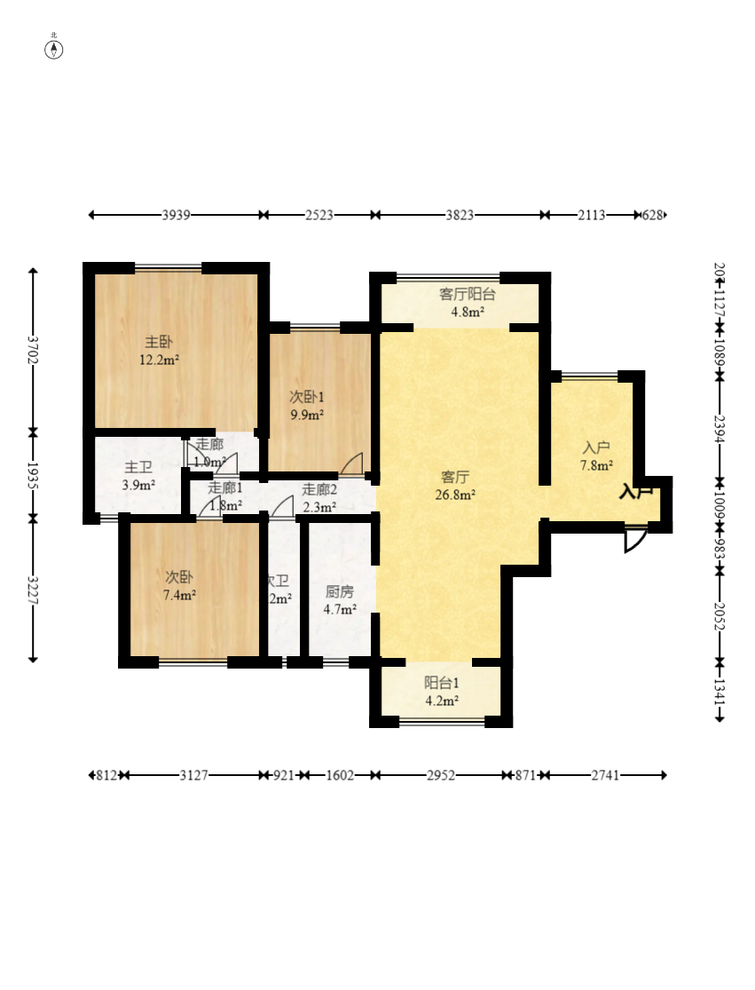 城投和盛园  3室2厅2卫    344.0万 城投和盛园  3室2厅2卫    344.0万户型图