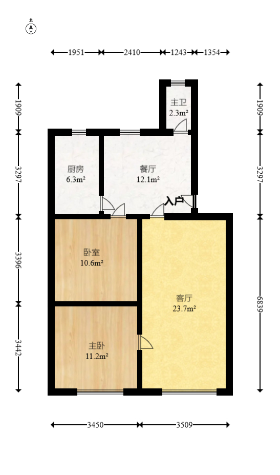火车站邮政局宿舍  2室2厅1卫   45.00万室内图1
