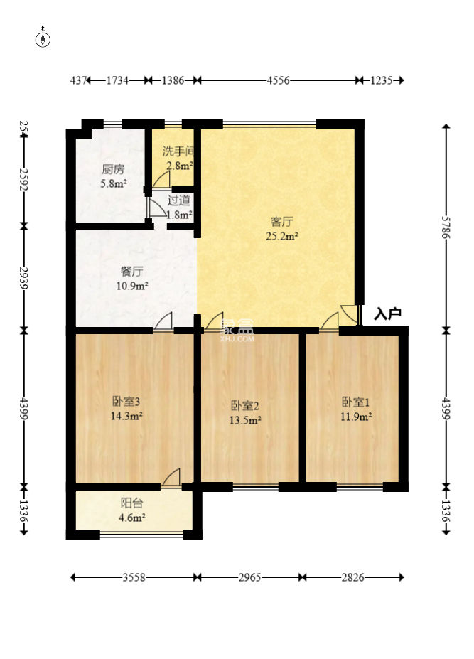 三湘小区  3室2厅1卫    62.0万