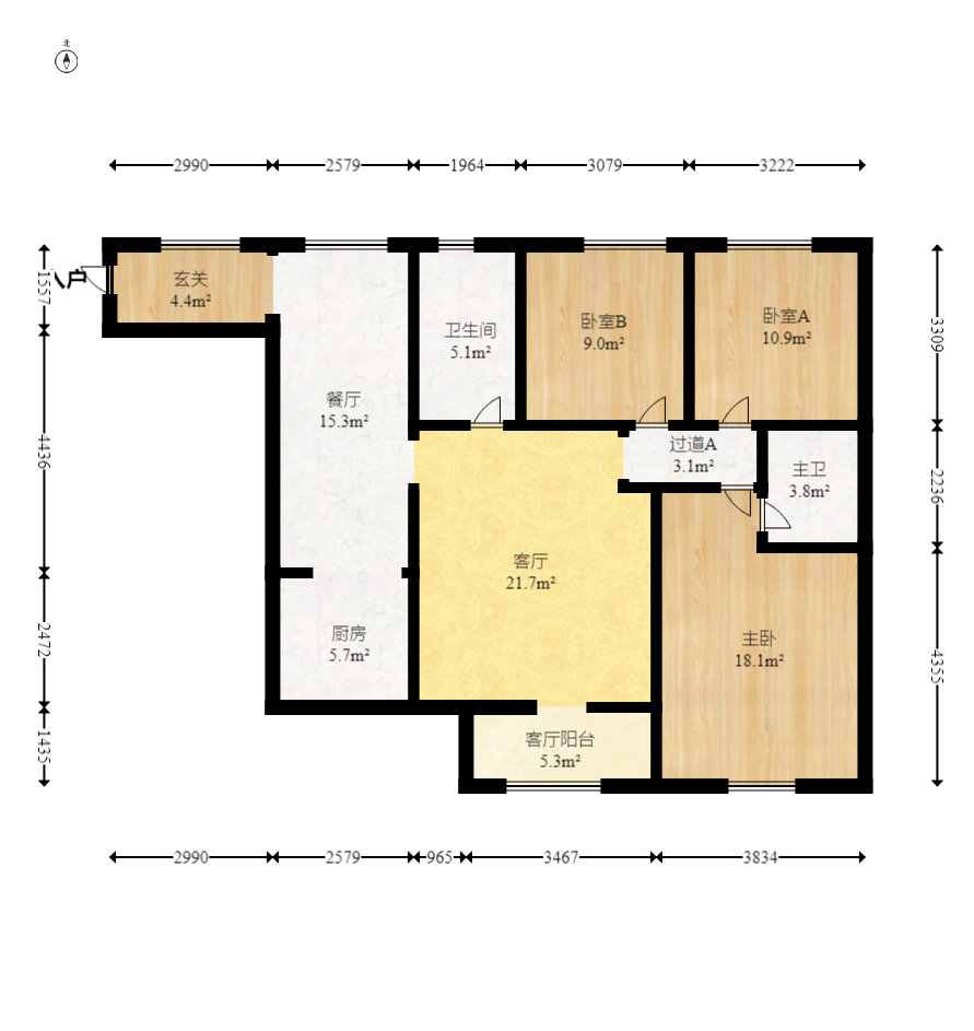 钰龙天下一期  3室2厅2卫    248.0万 钰龙天下一期  3室2厅2卫    248.0万户型图