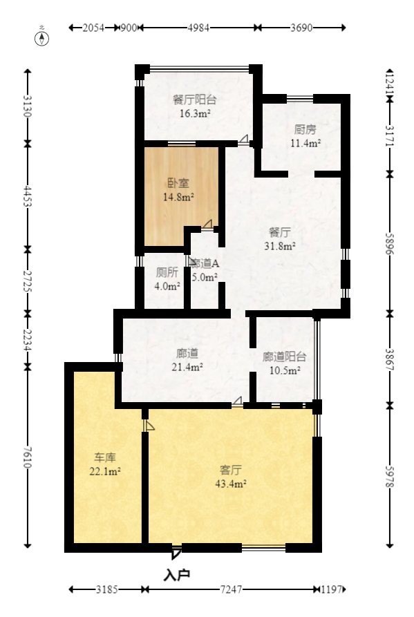 振业城二期  5室2厅2卫   1500.00万室内图1