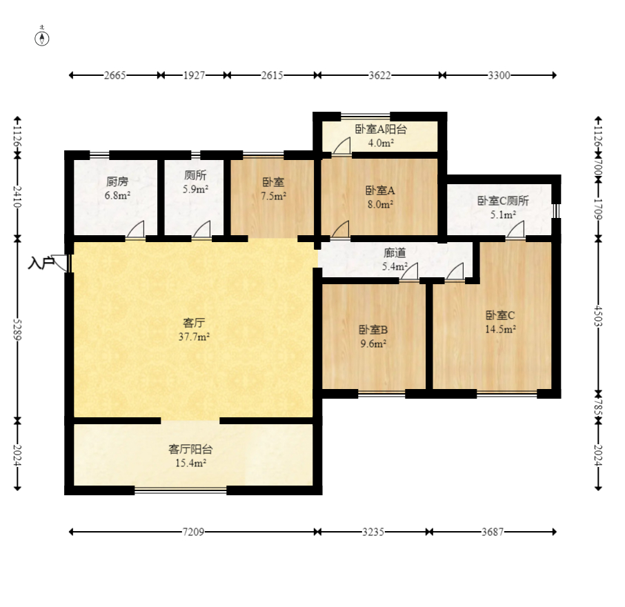 蓝光雍锦半岛 3室2厅2卫 112.0万 蓝光雍锦半岛 3室2厅2卫 112.0万户型图
