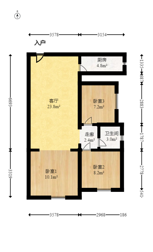 才子嘉都 3室2厅1卫 60.0万 才子嘉都 3室2厅1卫 60.0万户型图