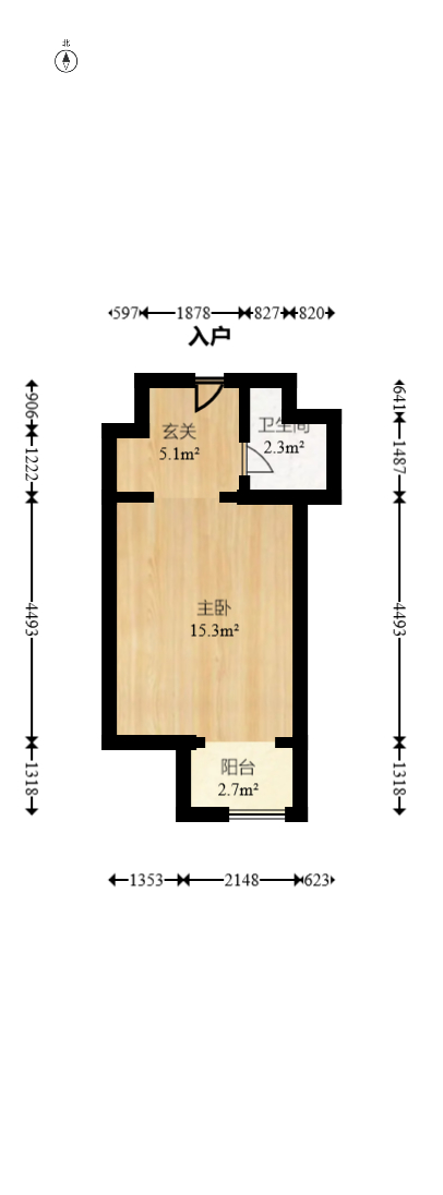 蓝光雍锦阁  1室1厅1卫   45.00万室内图1