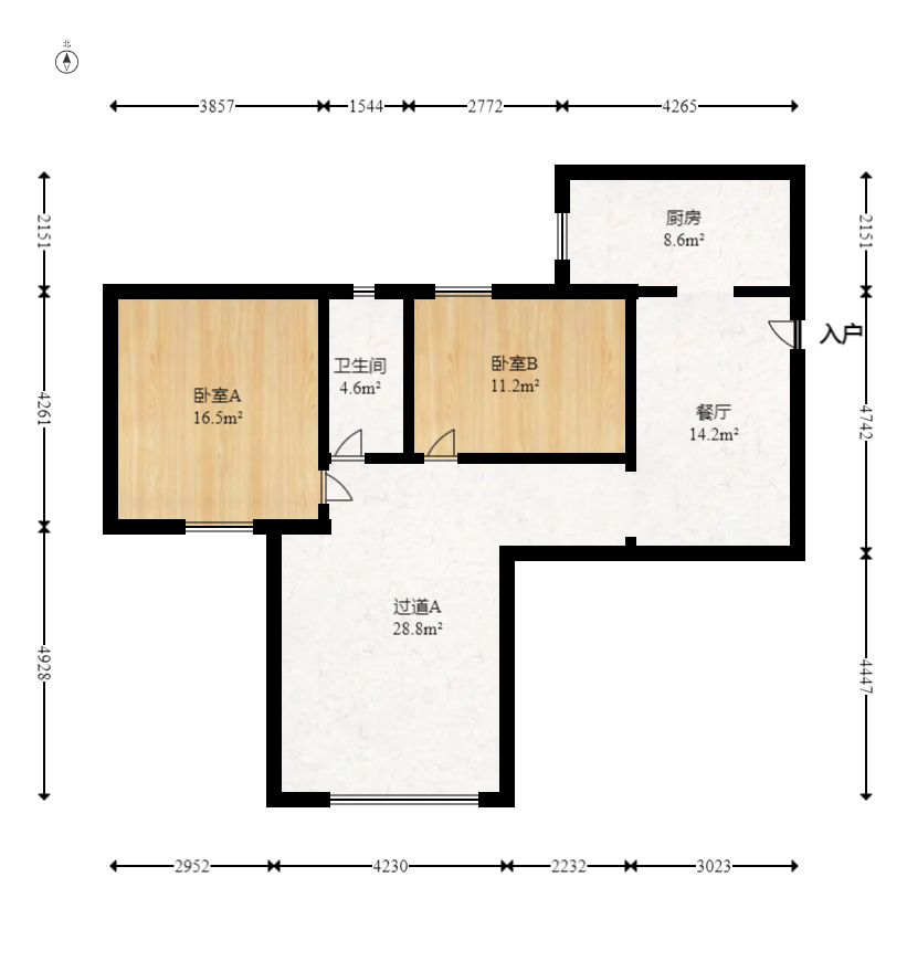 德润园  2室2厅1卫   65.00万室内图1