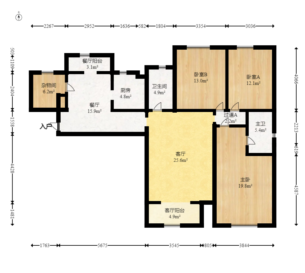 陽光麗城  4室2廳2衛(wèi)    185.0萬室內(nèi)圖1