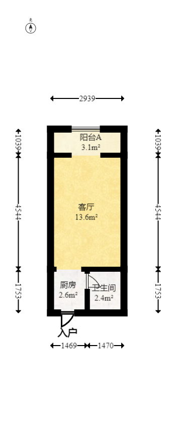 欧亚达国际广场  1室1厅1卫   28.00万室内图1