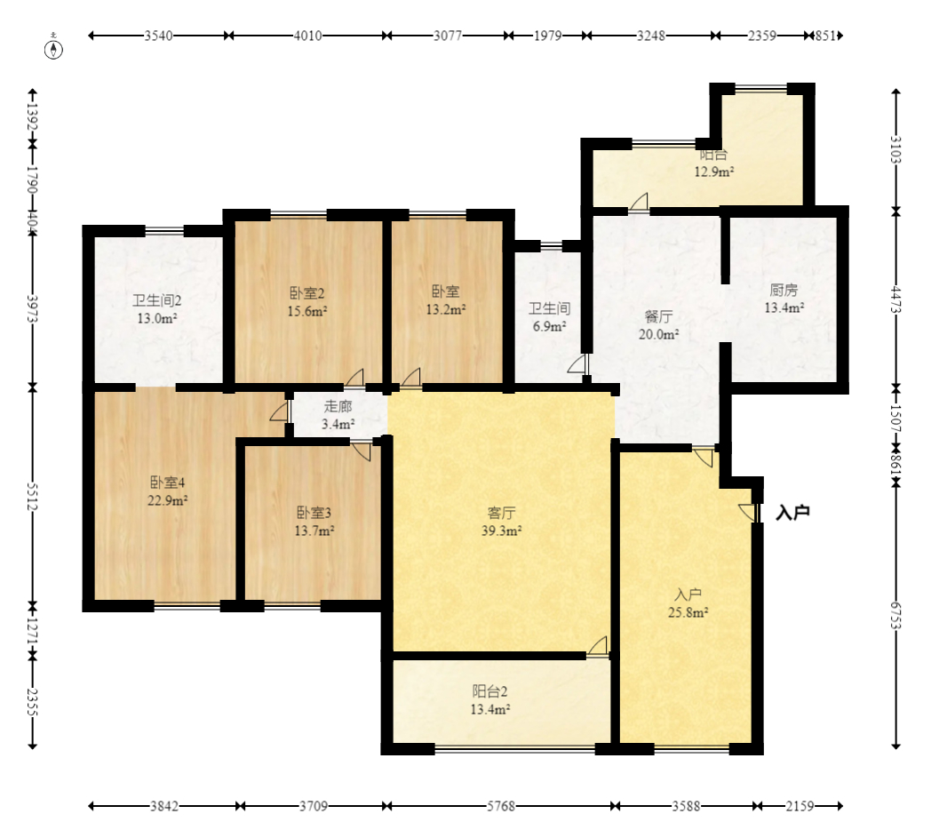 盛隆佳园  5室2厅2卫   178.00万室内图1