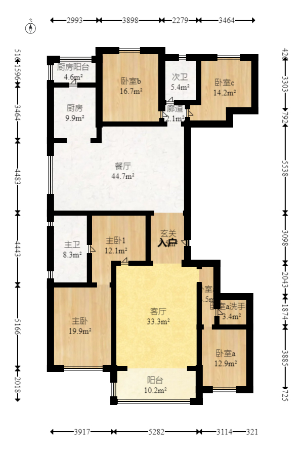 梅溪華府（新城金茂夢想華府）  4室2廳1衛(wèi)    285.0萬室內(nèi)圖1
