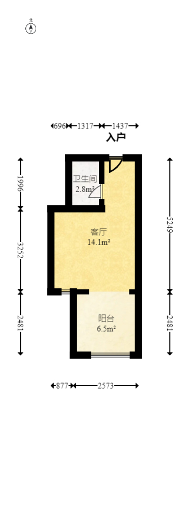 建安像素汇  1室1厅1卫   18.00万室内图1