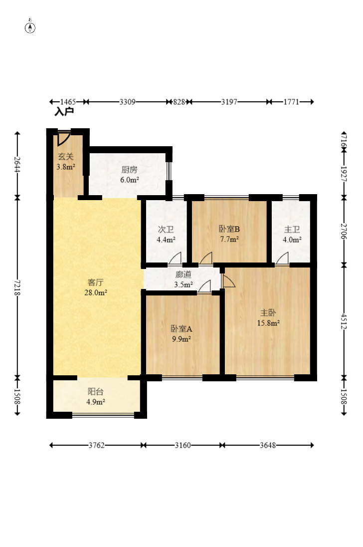 中海国际五期  3室2厅1卫    85.0万 中海国际五期  3室2厅1卫    85.0万户型图