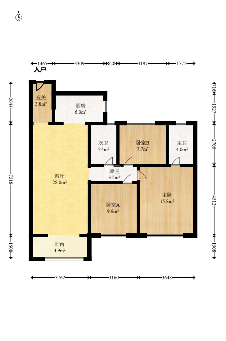 中海国际五期  3室2厅1卫    85.0万