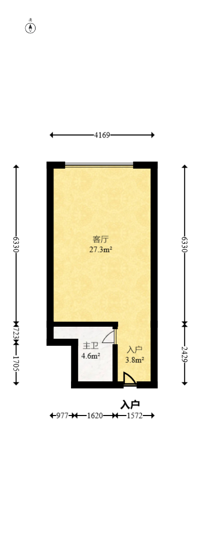 时代星空  1室1厅1卫   21.60万室内图1