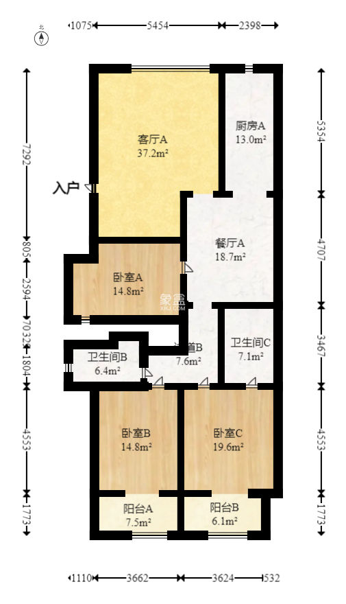 都市家园  3室2厅2卫   125.00万